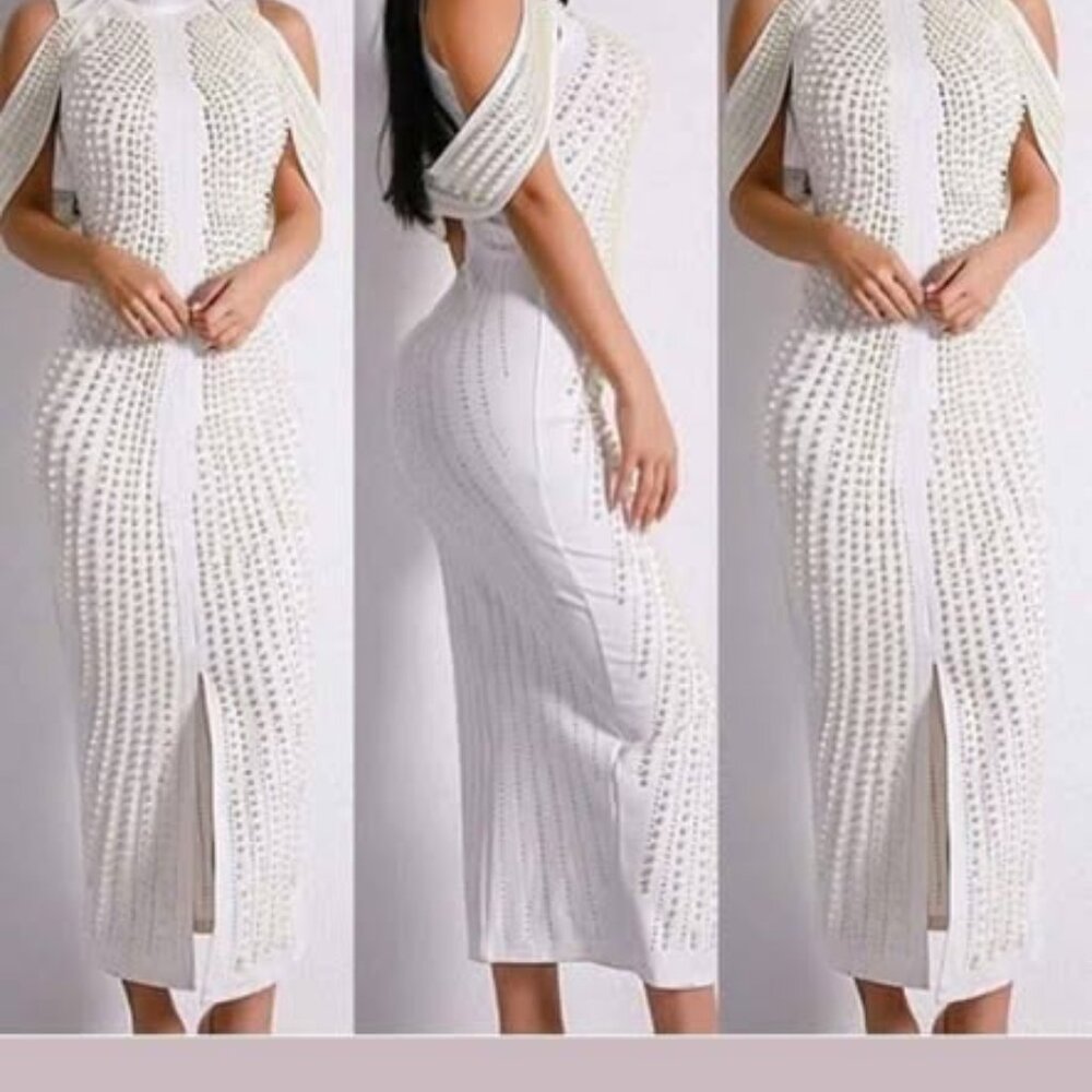 White Beaded Cocktail Dress